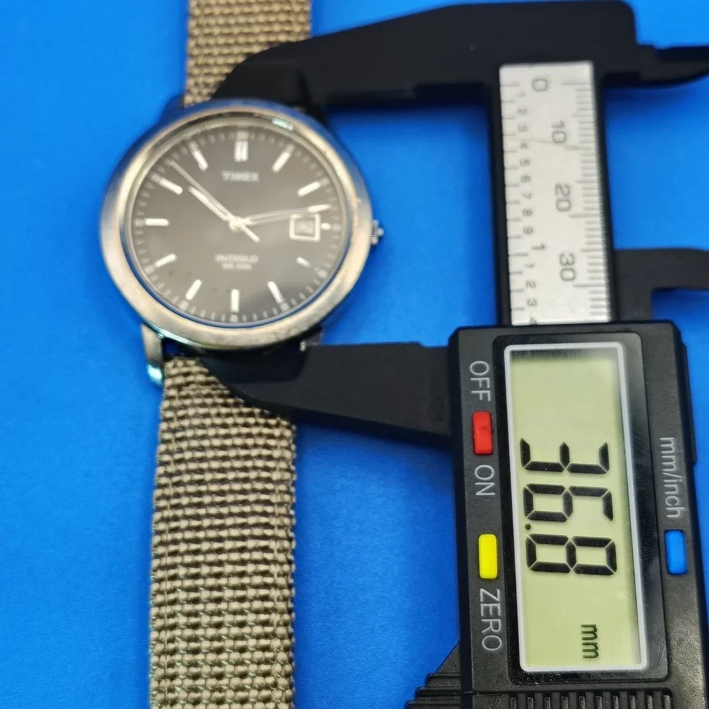 Vintage 2015 Timex Indiglo Date 36mm Mens Quartz Dress Watch New Strap Restored